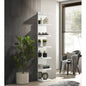 1pc Glam White Open Shelving Rack with Mirrored Back Living Room Wooden Furniture