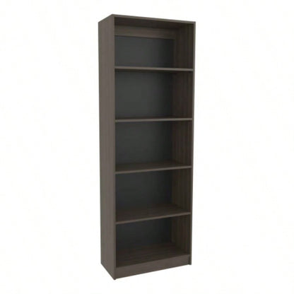 Home 4 Shelves Bookcase Kronos, Open Storage, Stained Walnut