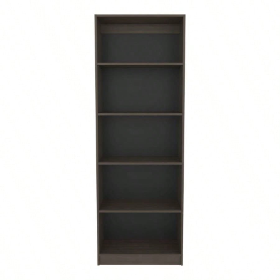 Home 4 Shelves Bookcase Kronos, Open Storage, Stained Walnut