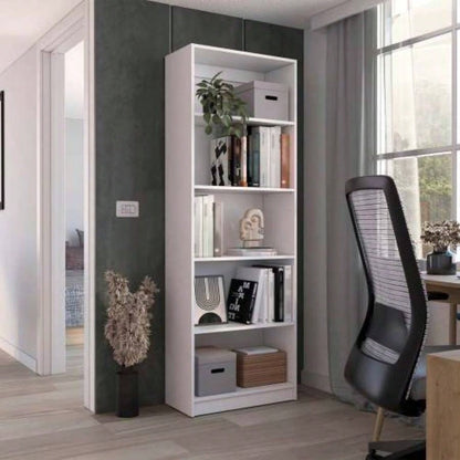 Home 2 - Door Bookcase, Modern Storage Unit With Dual Doors And Multi - Tier Shelves, Natural Oak
