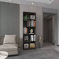 4 - Tier Bookcase with Modern Storage Books and Decor, Dark Walnut/ Black Wengue