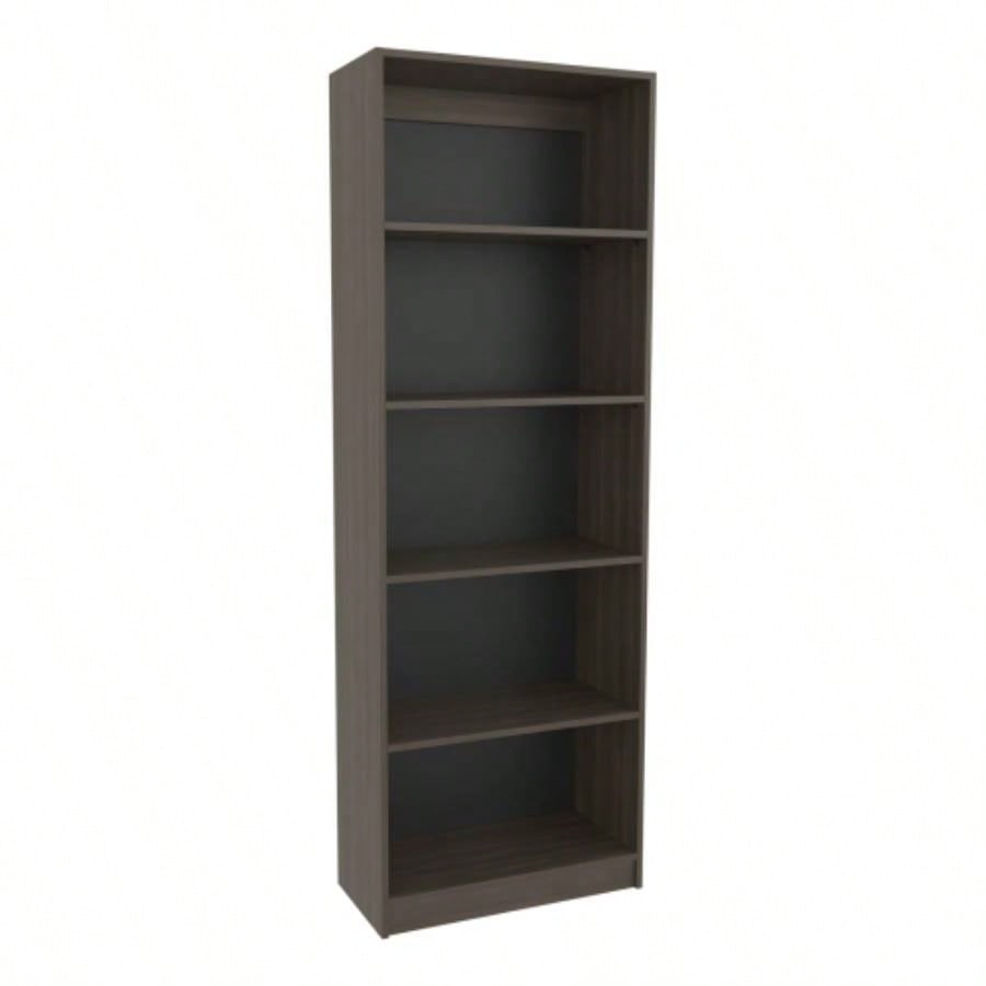 4 - Tier Bookcase with Modern Storage Books and Decor, Dark Walnut/ Black Wengue