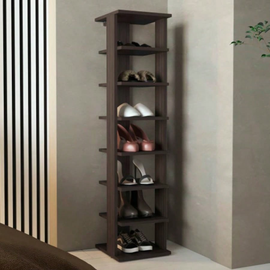 Shoe Rack, Gray Walnut, Shelves