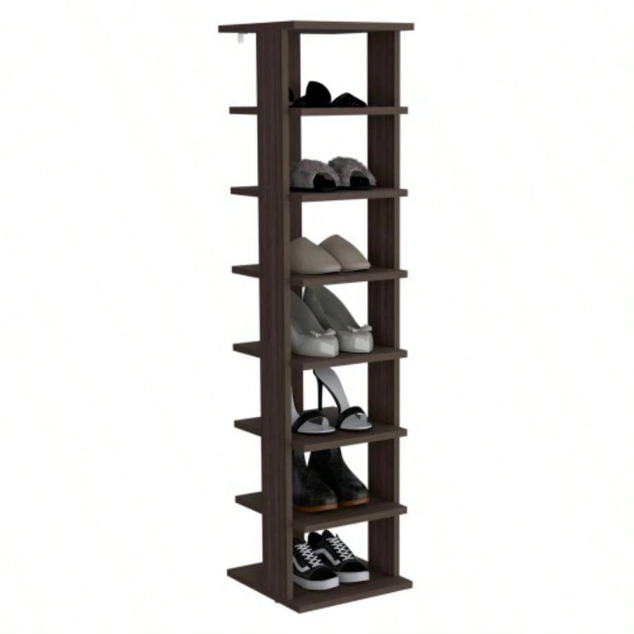 Shoe Rack, Gray Walnut, Shelves