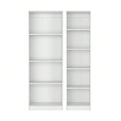 Benzoni Slim 2 Piece Living Room Set with 2 Bookcases, White