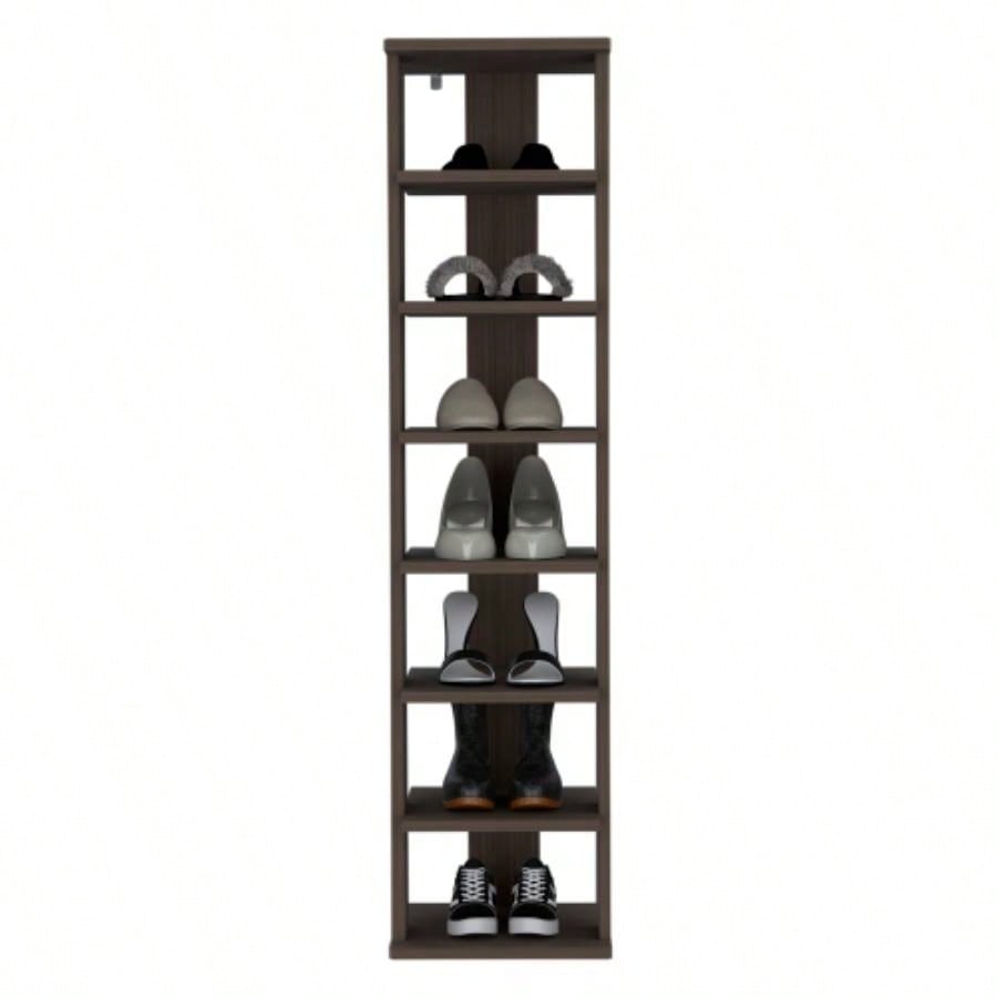 Shoe Rack, Gray Walnut, Shelves