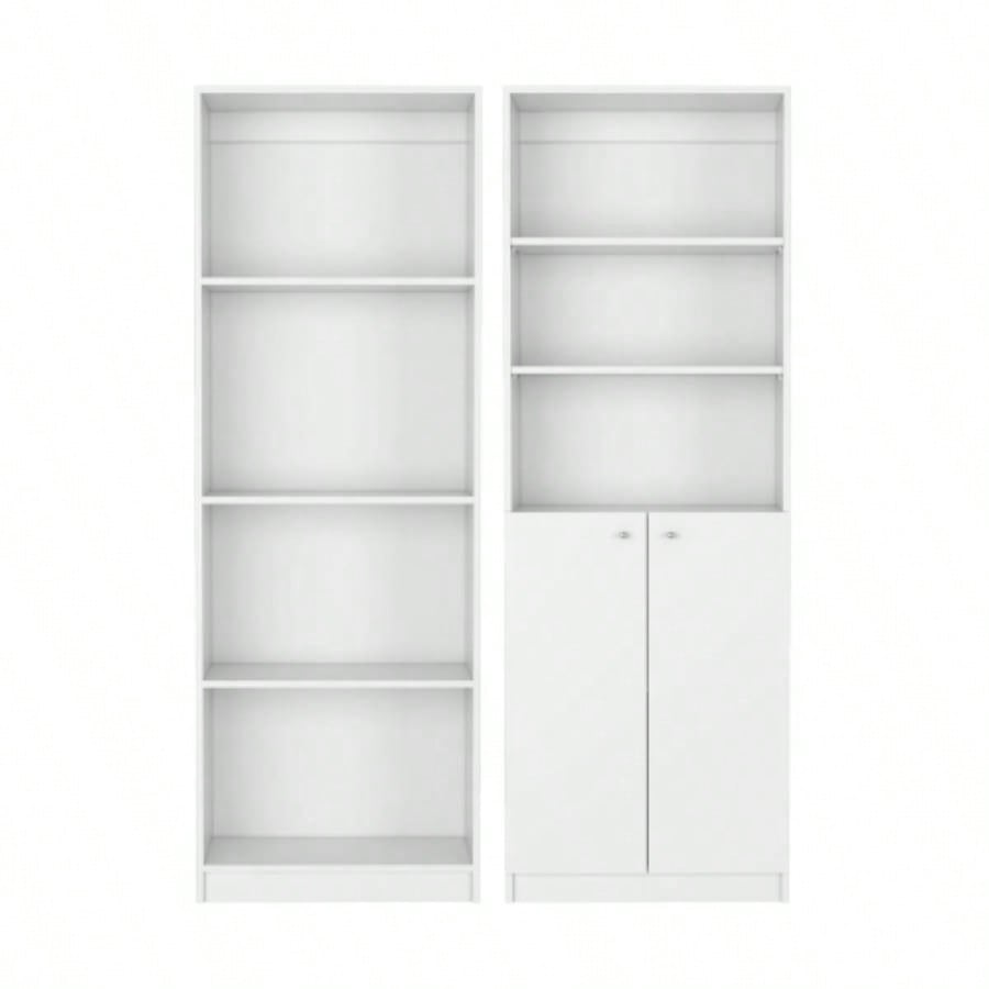 Veta 2 Piece Living Room Set with 2 Bookcases, White