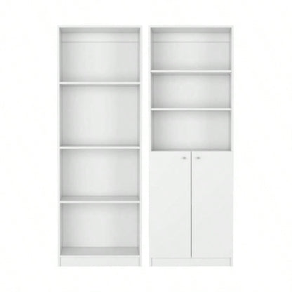 Veta 2 Piece Living Room Set with 2 Bookcases, White