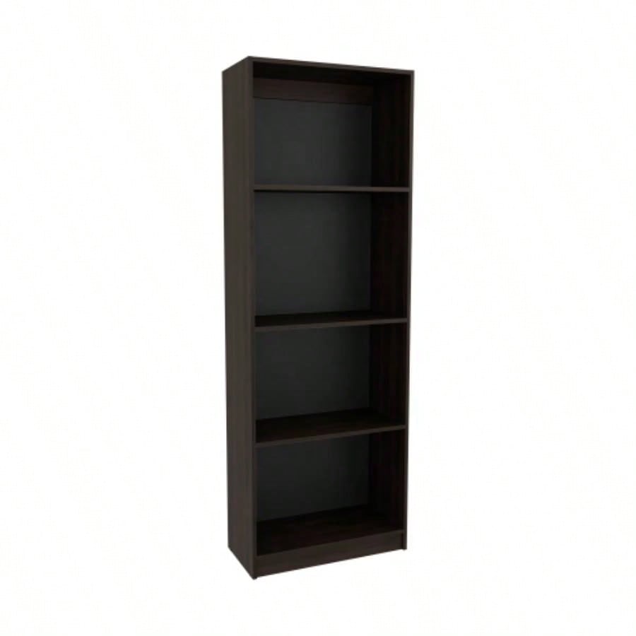 Bookcase with Spacious Tier - Shelving Design, Dark Walnut/ Black Wengue