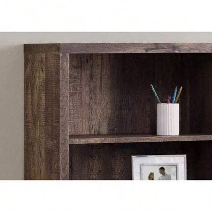 Bookshelf, Bookcase, Etagere, 5 Tier, 48h, Office, Bedroom, Brown Laminate, Contemporary, Modern
