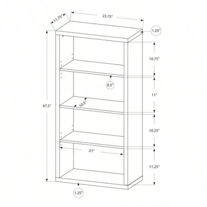 Bookshelf, Bookcase, Etagere, 5 Tier, 48h, Office, Bedroom, Brown Laminate, Contemporary, Modern