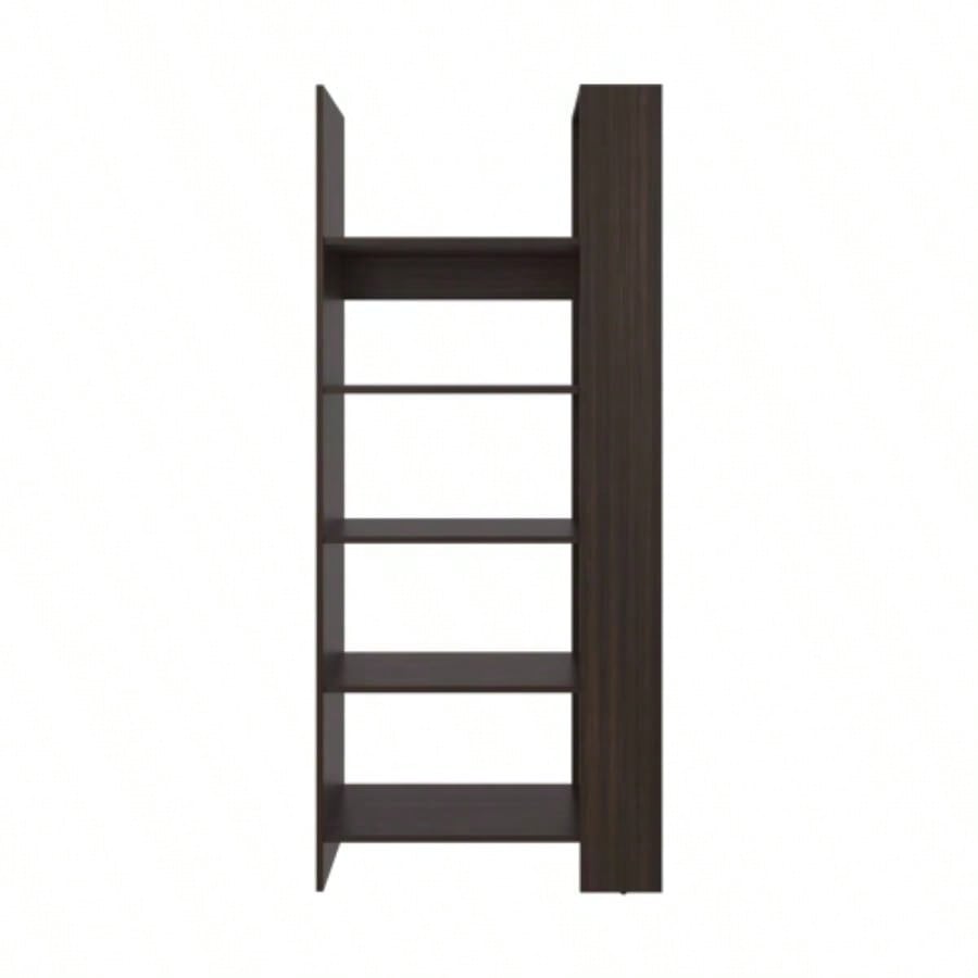 Bookcase, 5 Shelves, Dark Walnut