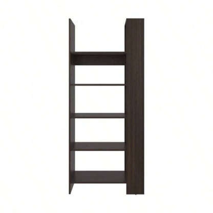 Bookcase, 5 Shelves, Dark Walnut