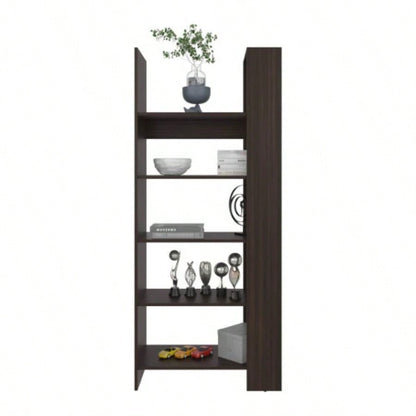 Bookcase, 5 Shelves, Dark Walnut