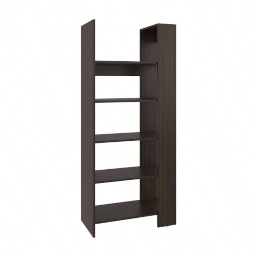 Bookcase, 5 Shelves, Dark Walnut