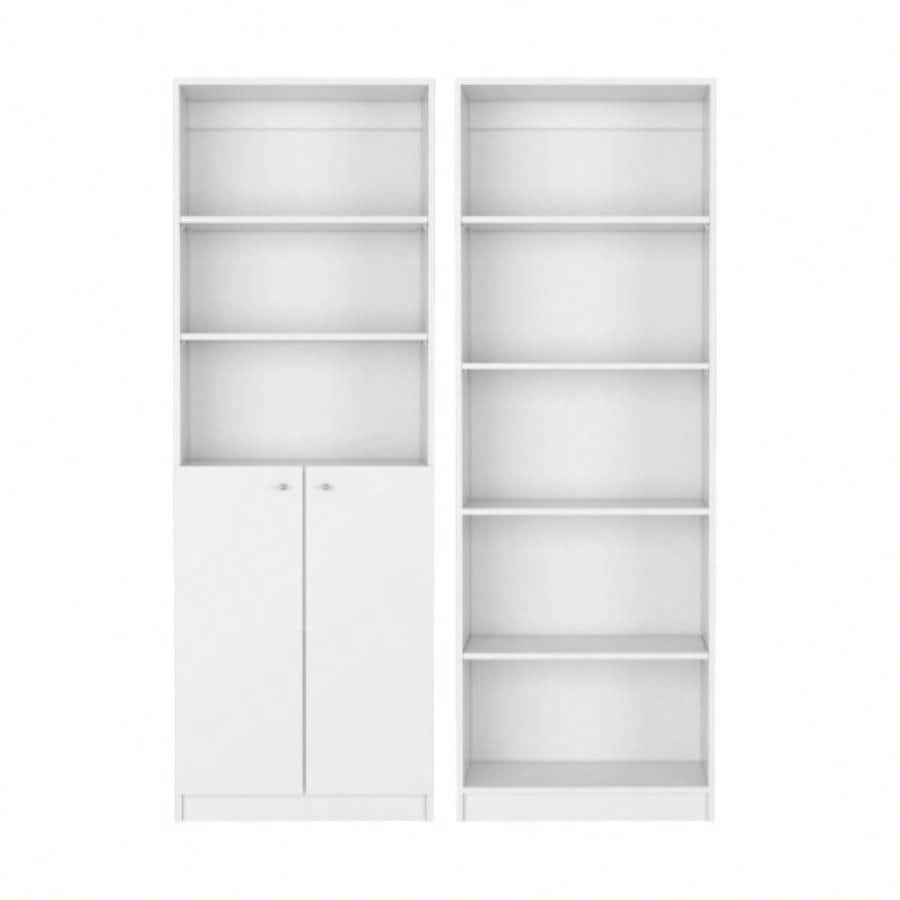 Paonia 2 Piece Living Room Set with 2 Bookcases, White