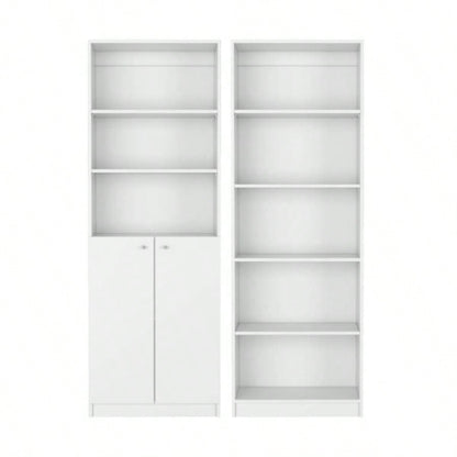 Paonia 2 Piece Living Room Set with 2 Bookcases, White