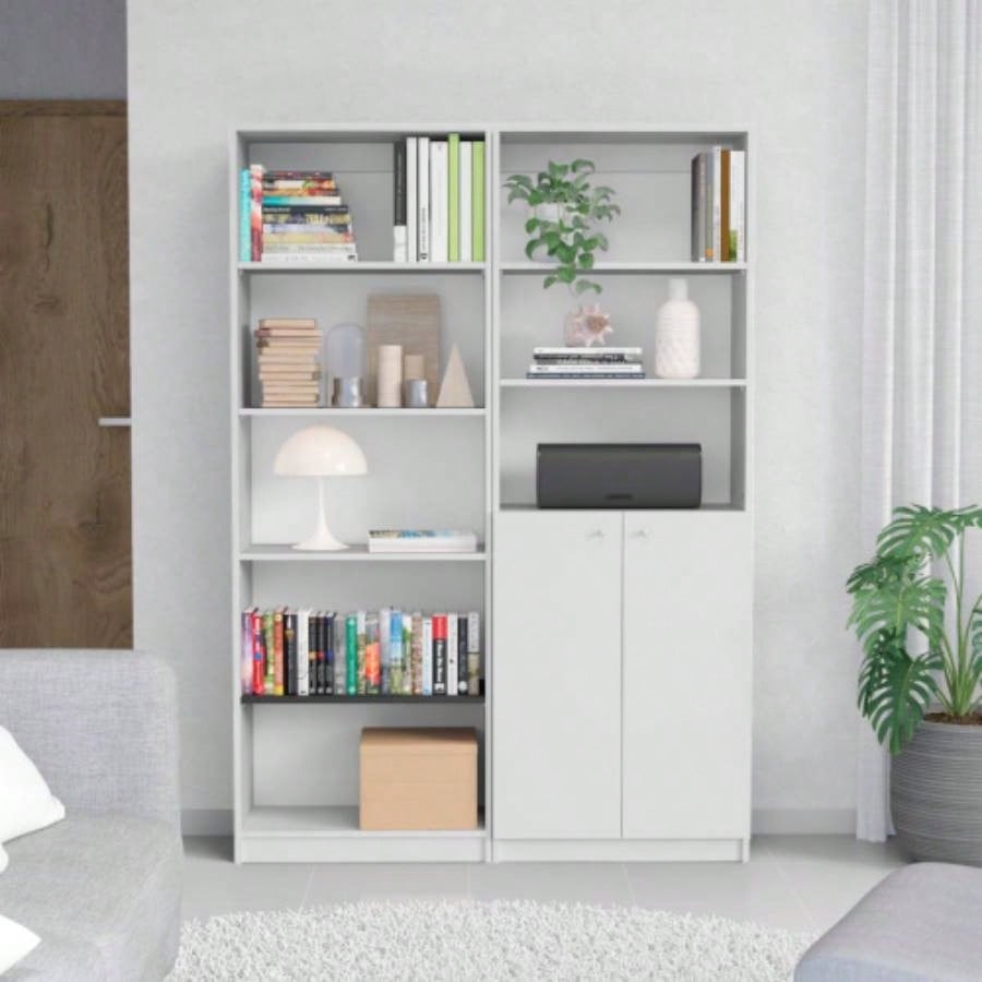 Paonia 2 Piece Living Room Set with 2 Bookcases, White