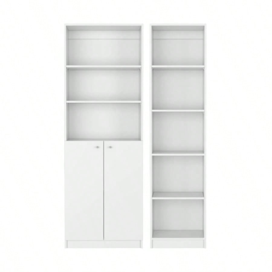 Cedar 2 Piece Living Room Set with 2 Bookcases, White