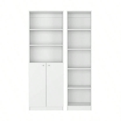 Cedar 2 Piece Living Room Set with 2 Bookcases, White