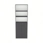Bookcase Dual - Door Benzoni, Office, Matt Gray/ White