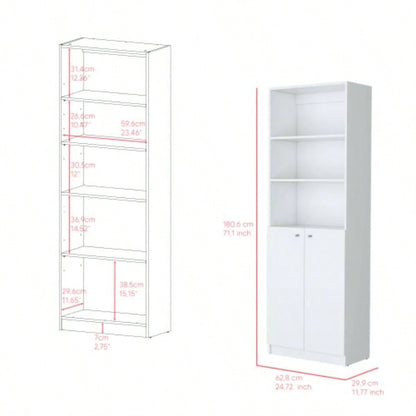 Bookcase Dual - Door Benzoni, Office, White