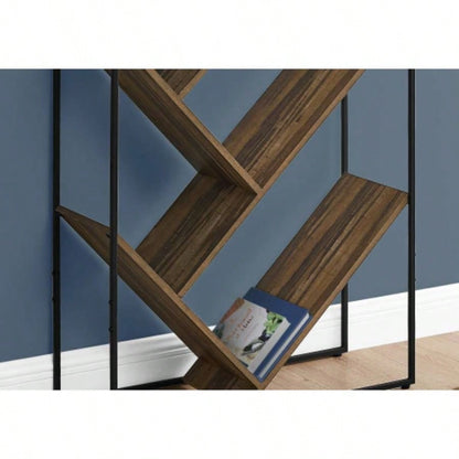 Bookshelf, Bookcase, Etagere, 3 Tier, 60h, Office, Bedroom, Black Laminate, Black Metal, Contemporary, Modern