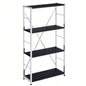 Black and 4 - Tier Rectangular Bookshelf