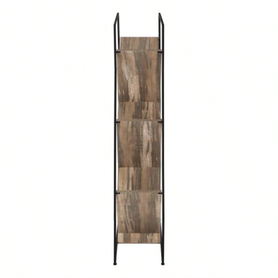 Bookshelf, Bookcase, Etagere, 3 Tier, 60h, Office, Bedroom, Black Laminate, Black Metal, Contemporary, Modern