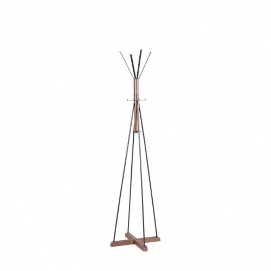 Reclaimed Wood and Metal Freestanding Coat Rack with Hooks use in bedroom, living room