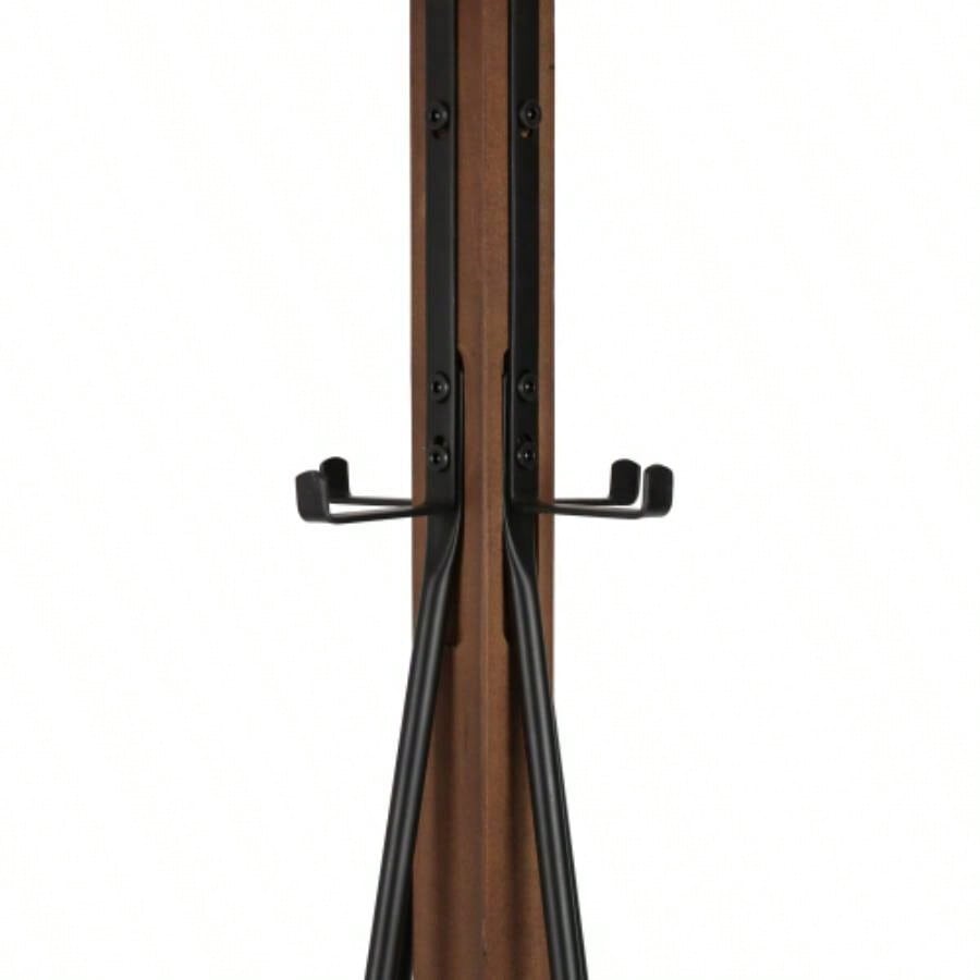 Reclaimed Wood and Metal Freestanding Coat Rack with Hooks use in bedroom, living room