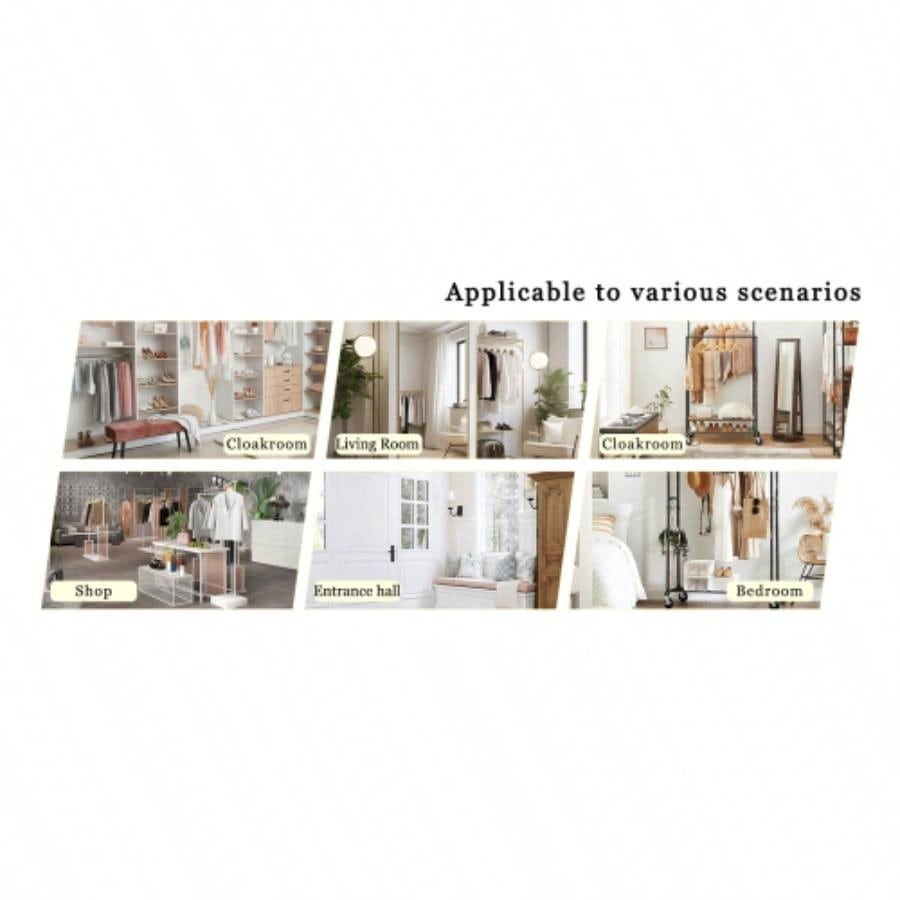 Main Stainless Steel Spray Painted Hanger, Modern Silver Stainless Steel Coat Rack, Solid Wood Reinforcement At Bracket, 72 Inch Raised Design With Detachable Bracket Gold Optional