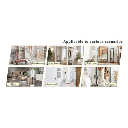 Main Stainless Steel Spray Painted Hanger, Modern Silver Stainless Steel Coat Rack, Solid Wood Reinforcement At Bracket, 72 Inch Raised Design With Detachable Bracket Gold Optional