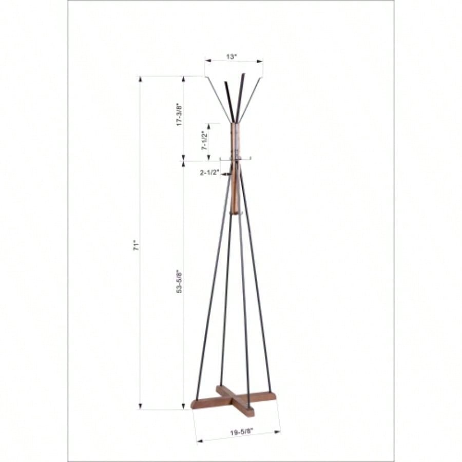 Reclaimed Wood and Metal Freestanding Coat Rack with Hooks use in bedroom, living room
