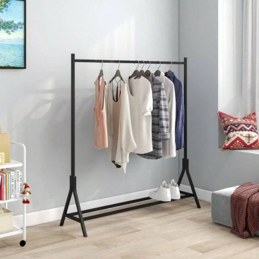 Garment Rack Freestanding Hanger Multi - functional Single pole Bedroom Clothing Rack Bedroom, Black