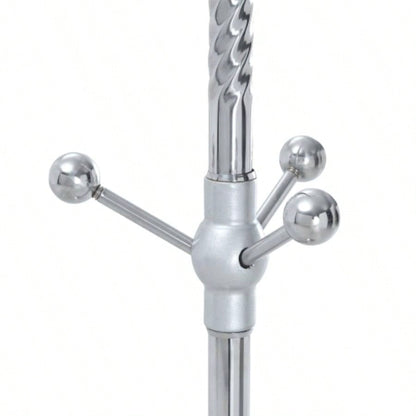 Main Stainless Steel Spray Painted Hanger, Modern Silver Stainless Steel Coat Rack, Solid Wood Reinforcement At Bracket, 72 Inch Raised Design With Detachable Bracket Gold Optional