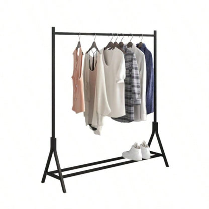 Garment Rack Freestanding Hanger Multi - functional Single pole Bedroom Clothing Rack Bedroom, Black