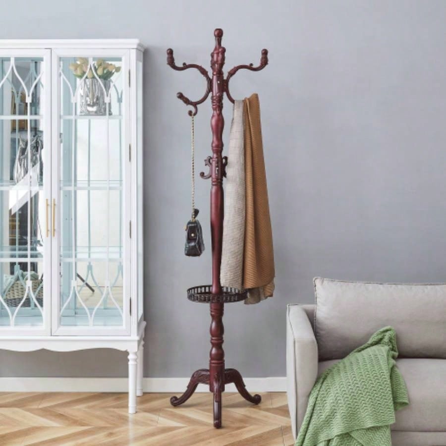 Main Stainless Steel Spray Painted Hanger, Modern Silver Stainless Steel Coat Rack, Solid Wood Reinforcement At Bracket, 72 Inch Raised Design With Detachable Bracket Gold Optional