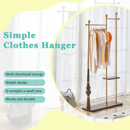 70 Tall Industrial Coat Rack Entryway, Solid Wood Stainless Steel Clothing Rack, Double Layer Hanger Coats, Hats, Bags, Scarves, Shoes Storage, Vintage Wood Grain Metal, Heavy Duty
