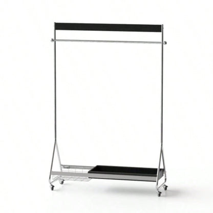 Leon clothes hanger black antique American clothes and hat rack retro home portable stainless steel bedroom floor storage shelf