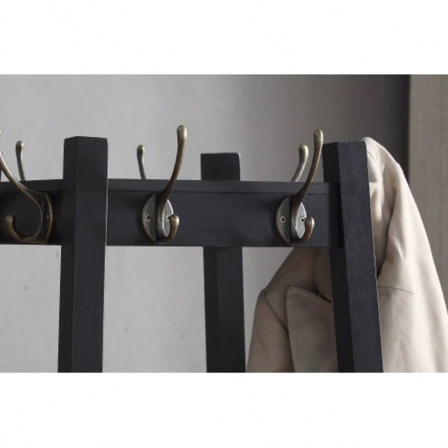 Vassen Coat Rack/ 3 - Tier Storage Shelves in Black
