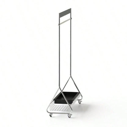 Leon clothes hanger black antique American clothes and hat rack retro home portable stainless steel bedroom floor storage shelf