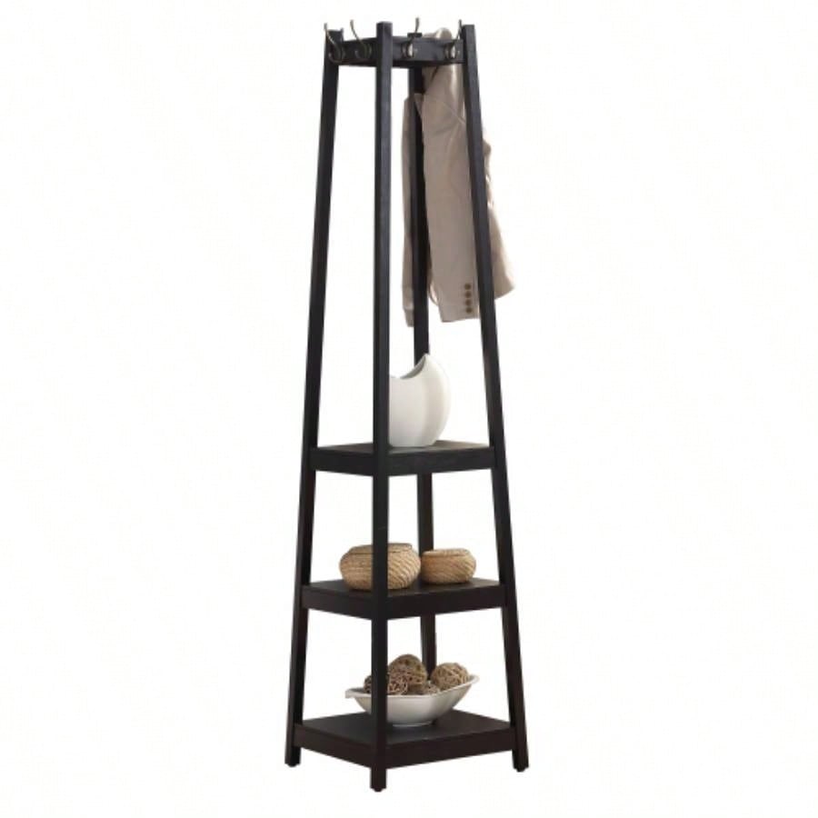 Vassen Coat Rack/ 3 - Tier Storage Shelves in Black