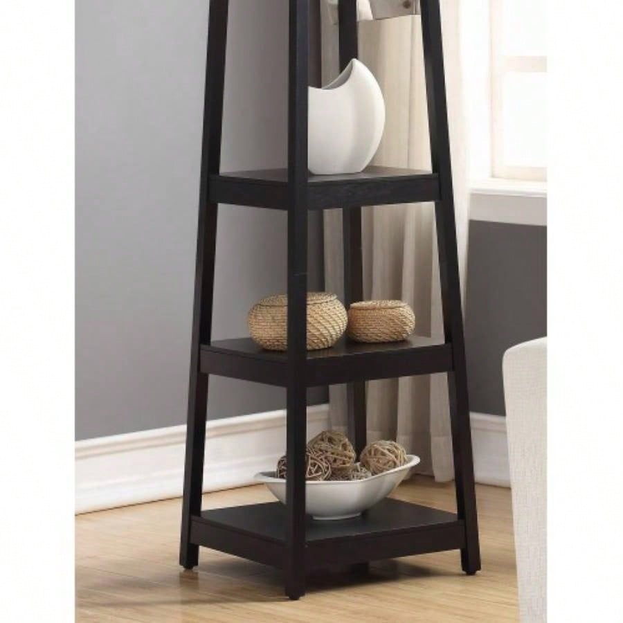 Vassen Coat Rack/ 3 - Tier Storage Shelves in Black