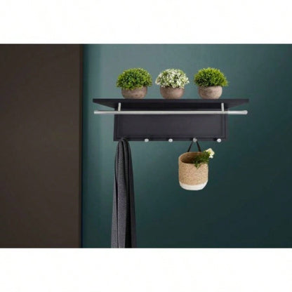 Esyspot Metal Powder Coating Hook Wall Mounted with Shelf