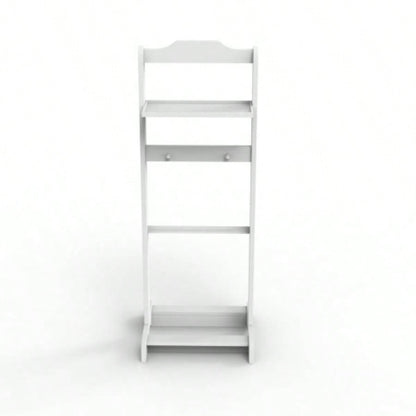 Accent Portable Garment Rack, Clothes Valet Stand with Storage Organizer, White