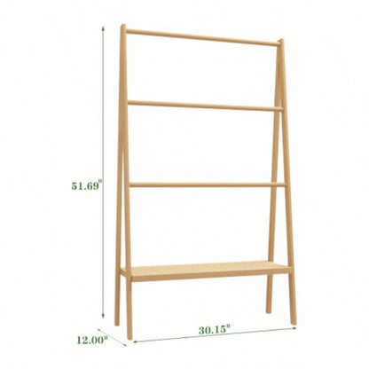 Ladder Towel Rack with Storage Shelf