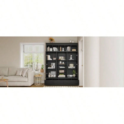 U - Can 78. H Hall Tree with and 5 Storage Cubbies, Modern Entryway Storage Organizer Cabinet with 4 Doors, 5 Drawers and Adjustable Shelves Hallway, Entryway, Living Room
