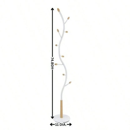 Arles Metal Black and Walnut Standing Coat Rack