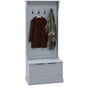 HOMCOM 28 3 - In - 1 Entryway Hall Tree with Storage, Coat Rack with Four Hooks and Shoe Storage, Gray